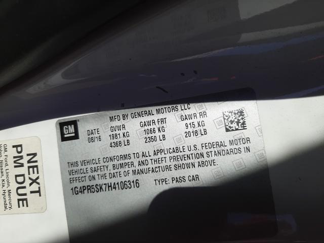 2017 BUICK VERANO SPO 1G4PR5SK7H4106316