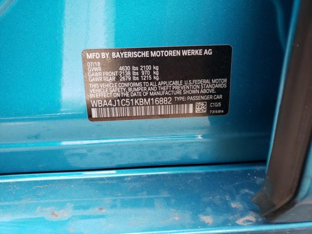 2019 BMW 430I GRAN WBA4J1C51KBM16882