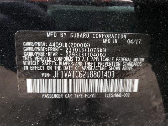 2018 SUBARU WRX PREMIU JF1VA1C62J8801403