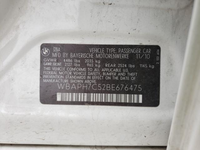 2011 BMW 328I WBAPH7C52BE676475
