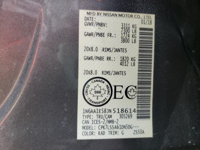 2018 NISSAN TITAN SV 1N6AA1E58JN518614
