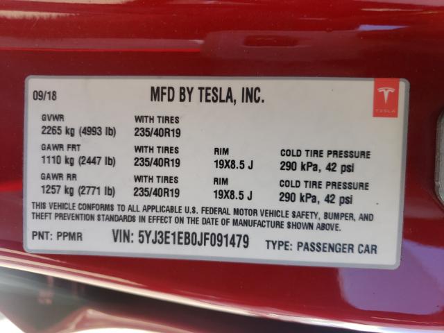 2018 TESLA MODEL 3 5YJ3E1EB0JF091479