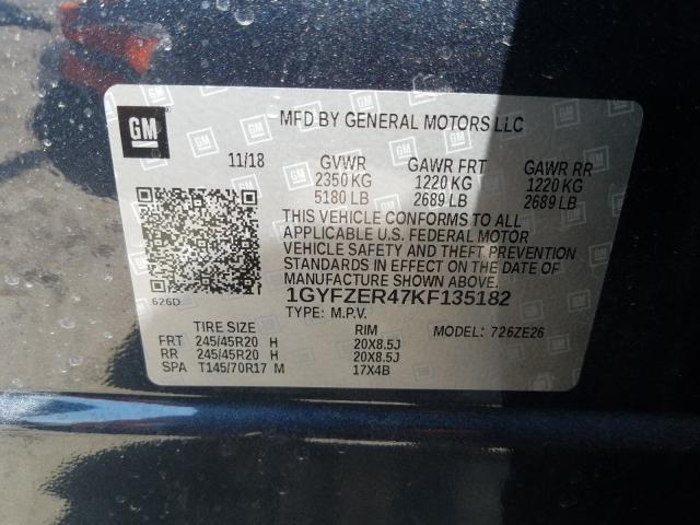 2019 CADILLAC XT4 SPORT 1GYFZER47KF135182