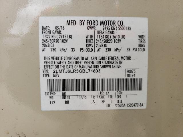 2016 LINCOLN MKX RESERV 2LMTJ6LR5GBL71803