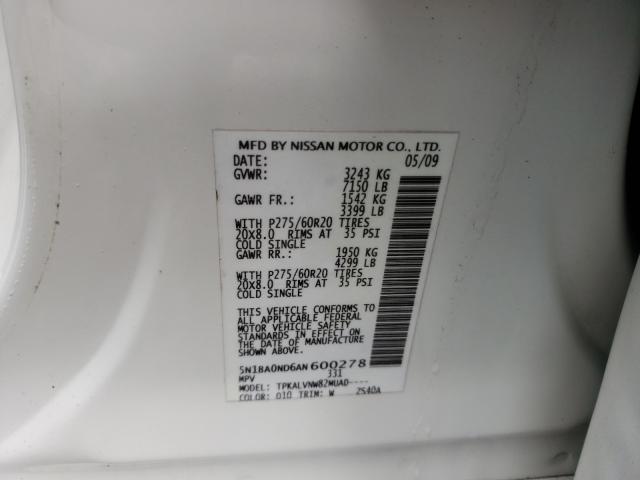 2010 NISSAN ARMADA SE 5N1BA0ND6AN600278