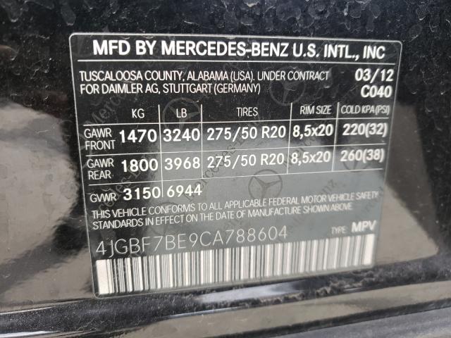 2012 MERCEDES-BENZ GL 450 4JGBF7BE9CA788604