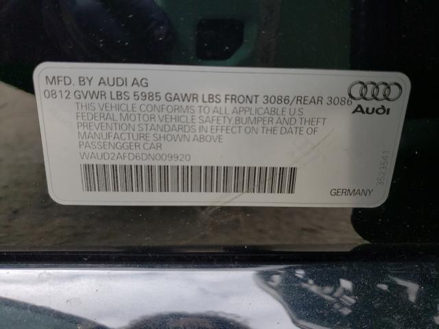 2013 AUDI S8 QUATTRO WAUD2AFD6DN009920