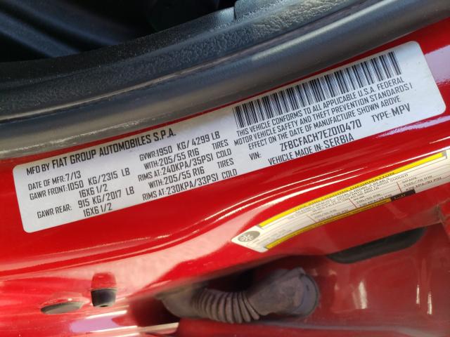 2014 FIAT 500L LOUNG ZFBCFACH7EZ010470