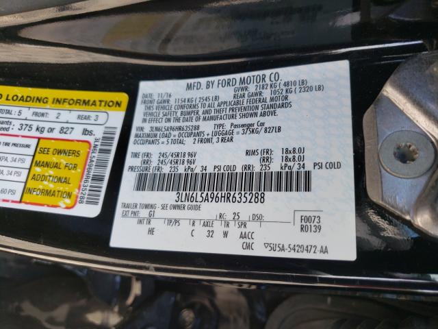 2017 LINCOLN MKZ PREMIE 3LN6L5A96HR635288