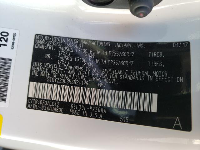 2017 TOYOTA SIENNA XLE 5TDYZ3DC3HS824128