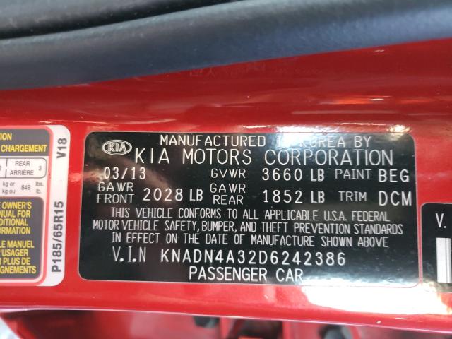 2013 KIA RIO EX KNADN4A32D6242386