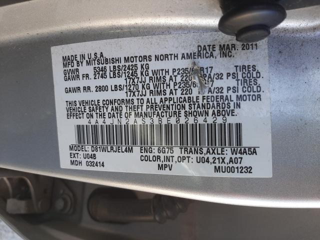 2011 MITSUBISHI ENDEAVOR L 4A4JN2AS3BE026429