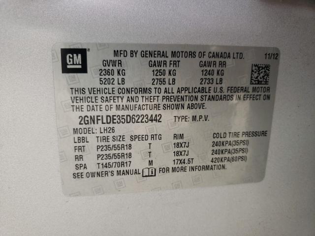 2013 CHEVROLET EQUINOX LT 2GNFLDE35D6223442