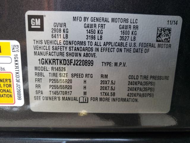 2015 GMC ACADIA DEN 1GKKRTKD3FJ220899