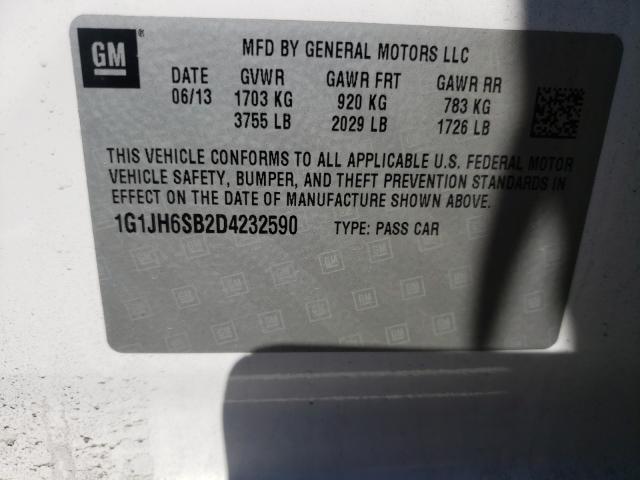 2013 CHEVROLET SONIC RS 1G1JH6SB2D4232590