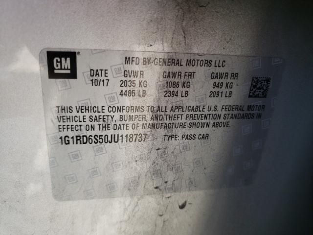 2018 CHEVROLET VOLT PREMI 1G1RD6S50JU118737