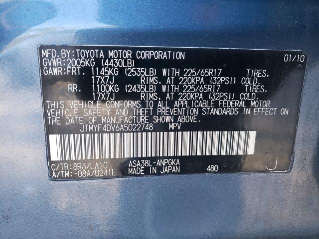 2010 TOYOTA RAV4 LIMIT JTMYF4DV6A5022748