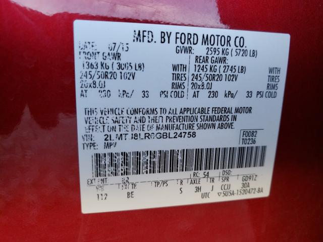 2016 LINCOLN MKX RESERV 2LMTJ8LR6GBL24758