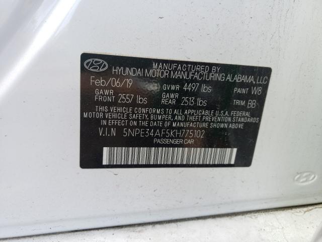 2019 HYUNDAI SONATA LIM 5NPE34AF5KH775102