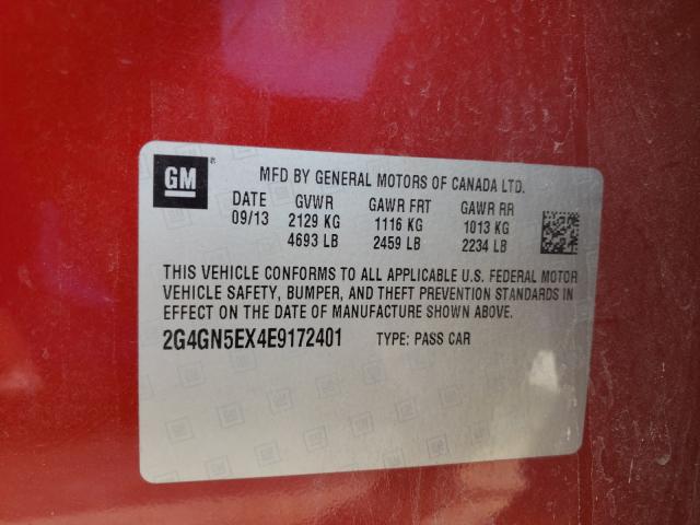 2014 BUICK REGAL PREM 2G4GN5EX4E9172401