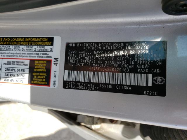 2010 TOYOTA CAMRY 4T4BF3EK2BR129163