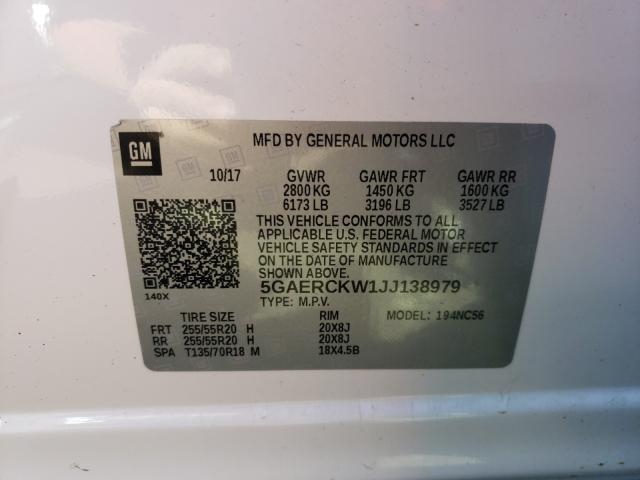 2018 BUICK ENCLAVE PR 5GAERCKW1JJ138979