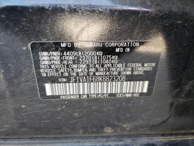 2019 SUBARU WRX PREMIU JF1VA1F68K8823208