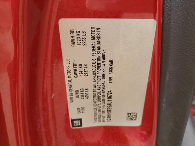 2010 BUICK LUCERNE SU 1G4HH5E99AU116724