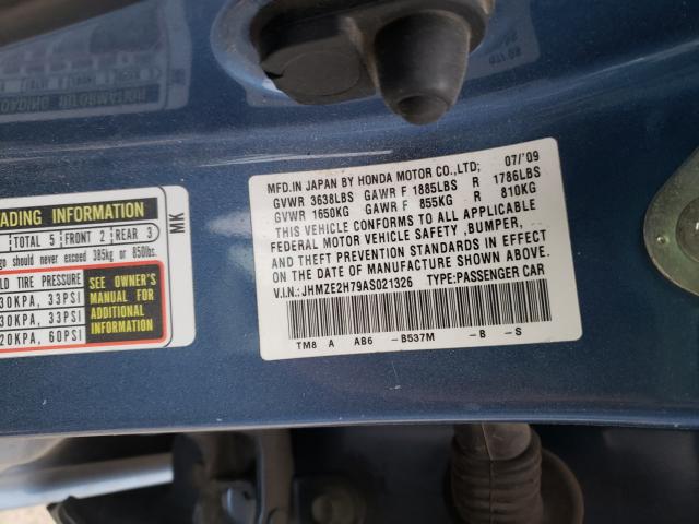 2010 HONDA INSIGHT EX JHMZE2H79AS021326