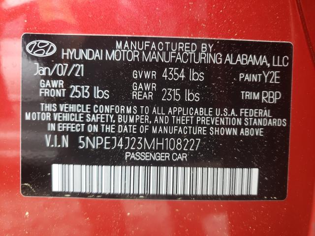 2021 HYUNDAI SONATA SEL 5NPEJ4J23MH108227