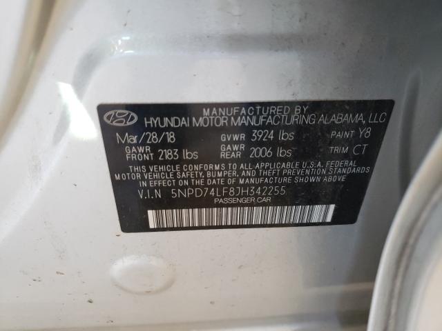 2018 HYUNDAI ELANTRA SE 5NPD74LF8JH342255