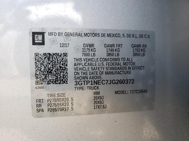 2018 GMC SIERRA 150 3GTP1NEC7JG260372