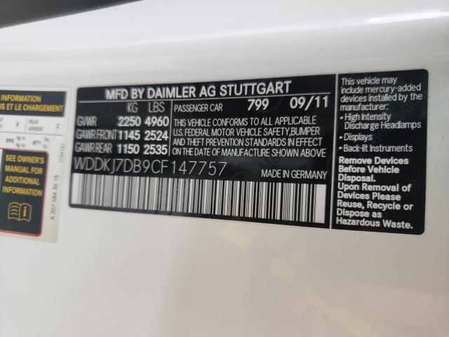 2012 MERCEDES-BENZ E 550 WDDKJ7DB9CF147757