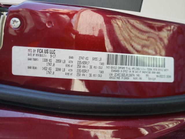 2018 CHRYSLER PACIFICA T 2C4RC1BG5JR120074
