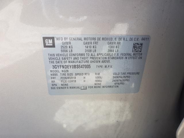 2011 CADILLAC SRX LUXURY 3GYFNDEY0BS647005