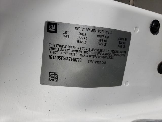 2010 CHEVROLET COBALT 1LT 1G1AD5F54A7140790