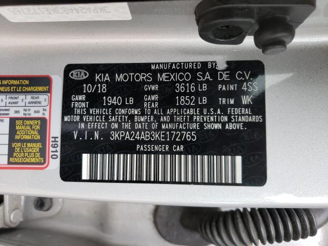2019 KIA RIO S 3KPA24AB3KE172765
