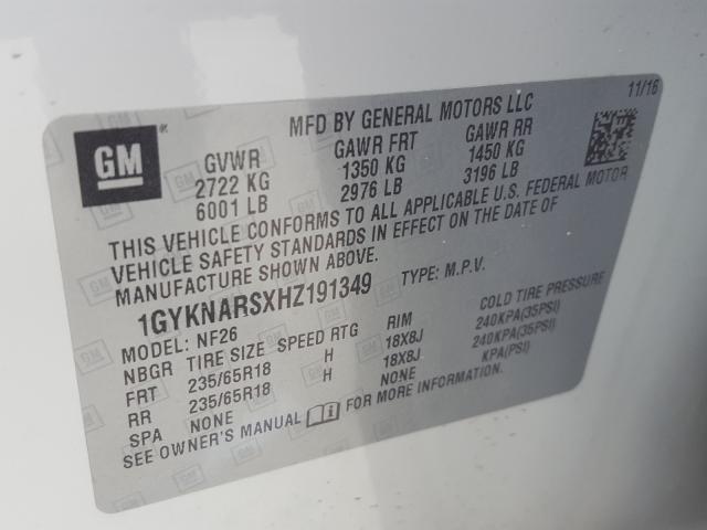 2017 CADILLAC XT5 1GYKNARSXHZ191349