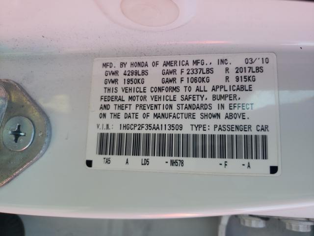2010 HONDA ACCORD LX 1HGCP2F35AA113509