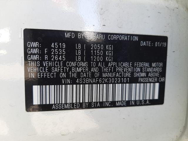 2019 SUBARU LEGACY 2.5 4S3BNAF62K3023101