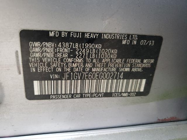 2014 SUBARU IMPREZA WR JF1GV7E60EG002714