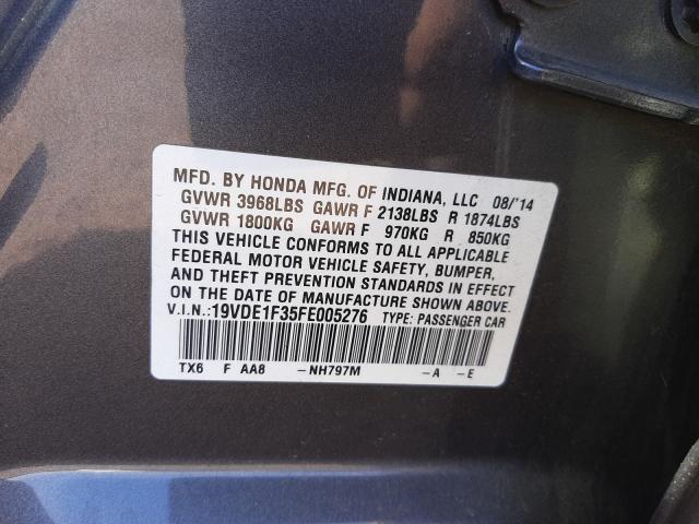 2015 ACURA ILX 20 19VDE1F35FE005276