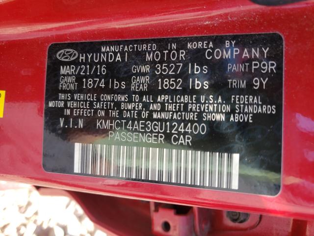 2016 HYUNDAI ACCENT SE KMHCT4AE3GU124400