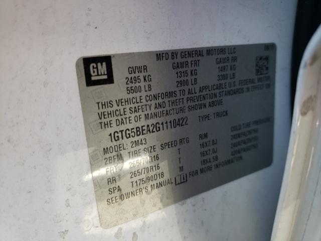 2016 GMC CANYON 1GTG5BEA2G1110422