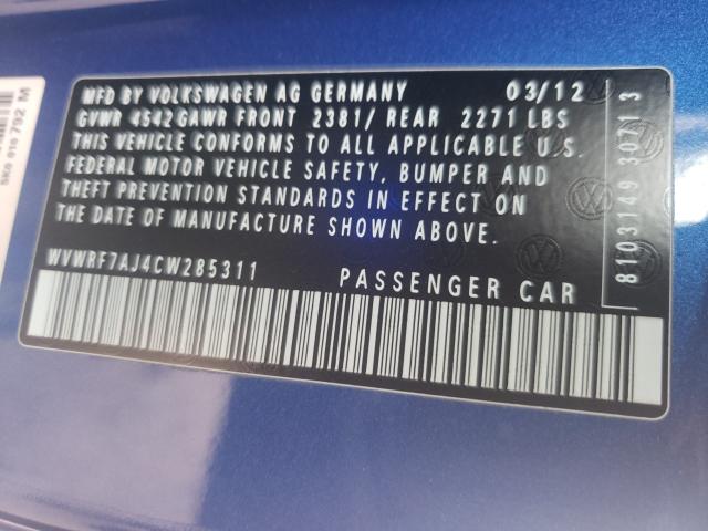 2012 VOLKSWAGEN GOLF R WVWRF7AJ4CW285311