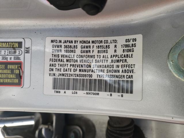 2010 HONDA INSIGHT EX JHMZE2H72AS009700