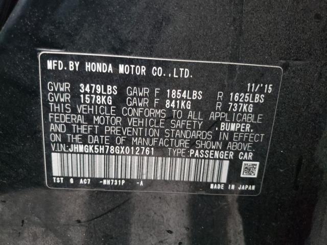 2016 HONDA FIT EX JHMGK5H78GX012761