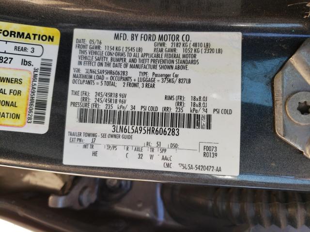 2017 LINCOLN MKZ PREMIE 3LN6L5A95HR606283