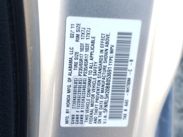 2011 HONDA ODYSSEY 5FNRL5H20BB053691