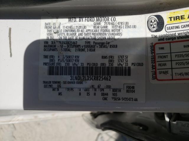 2012 LINCOLN MKZ HYBRID 3LNDL2L35CR825462